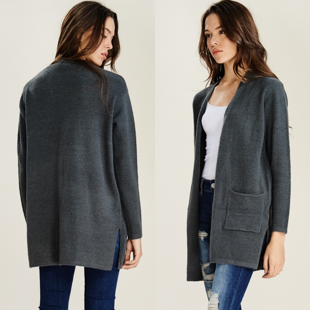 Charcoal Gray Cardigan - Picture 3 of 4